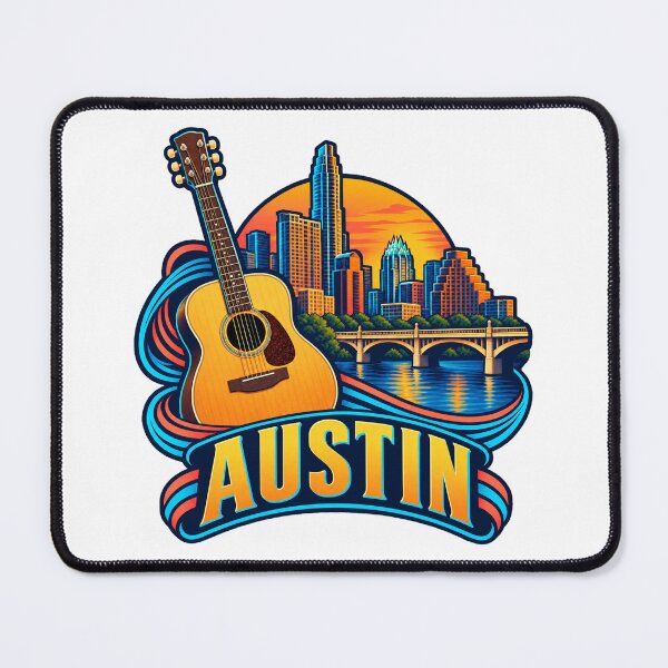 Item preview, Austin Texas Acoustic Guitar and Sunset Skyline designed and sold by SAS-Designer.