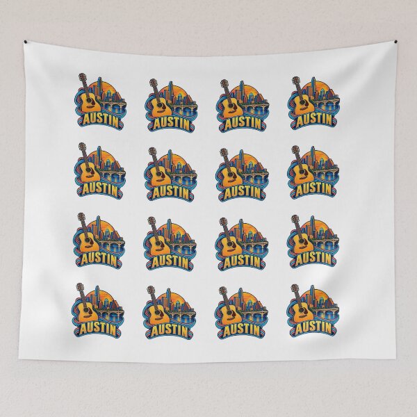 Item preview, Austin Texas Acoustic Guitar and Sunset Skyline designed and sold by SAS-Designer.