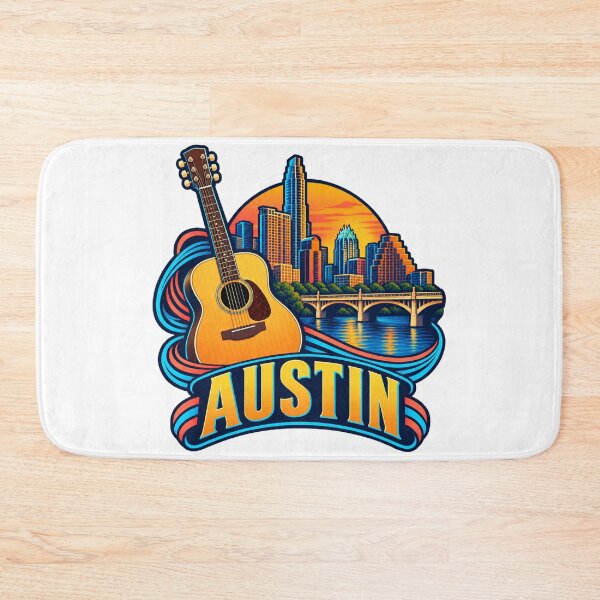 Item preview, Austin Texas Acoustic Guitar and Sunset Skyline designed and sold by SAS-Designer.