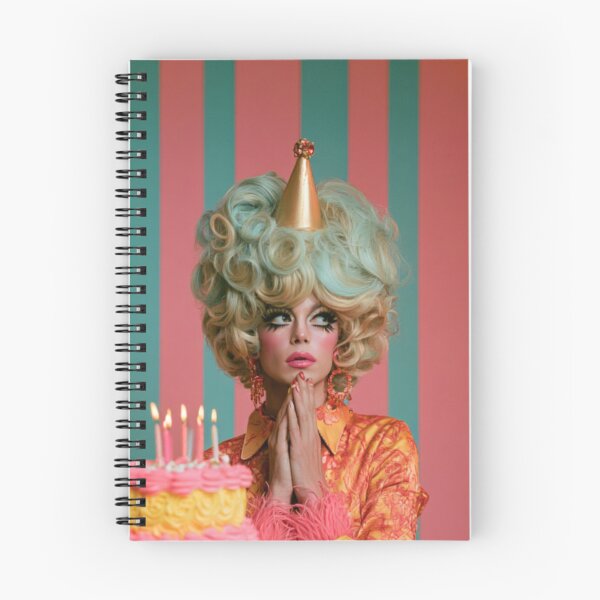 Item preview, Kitsch Birthday 1960s 60s retro cake drag camp woman greeting card designed and sold by MiettaPreston.