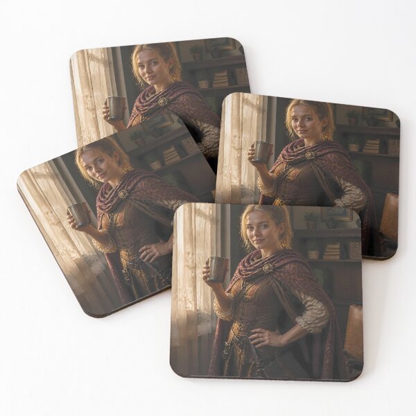 Item preview, Cinematic Fantasy Maid in Medieval Tavern Watercolor Portrait designed and sold by Holub Art Studio & design.