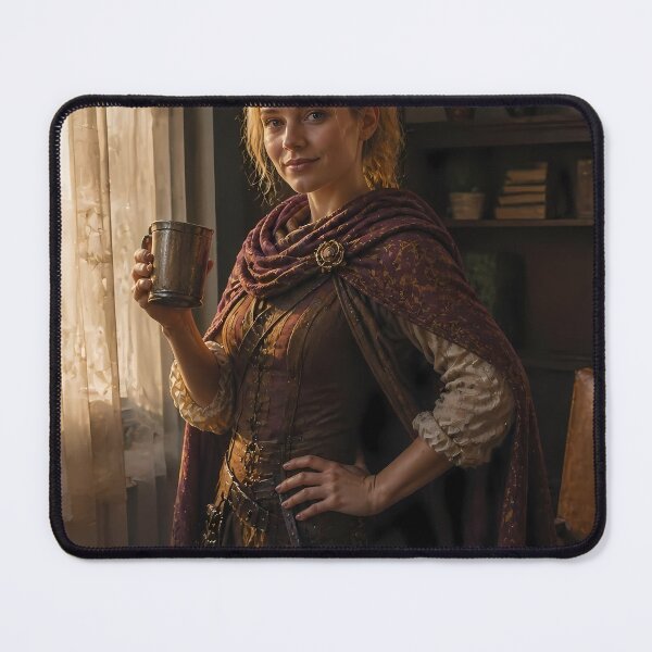 Item preview, Cinematic Fantasy Maid in Medieval Tavern Watercolor Portrait designed and sold by Holub Art Studio & design.
