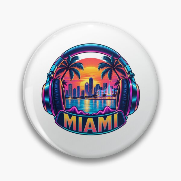 Item preview, Miami DJ Headphones and Tropical Neon Skyline designed and sold by SAS-Designer.
