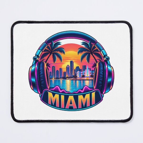 Item preview, Miami DJ Headphones and Tropical Neon Skyline designed and sold by SAS-Designer.