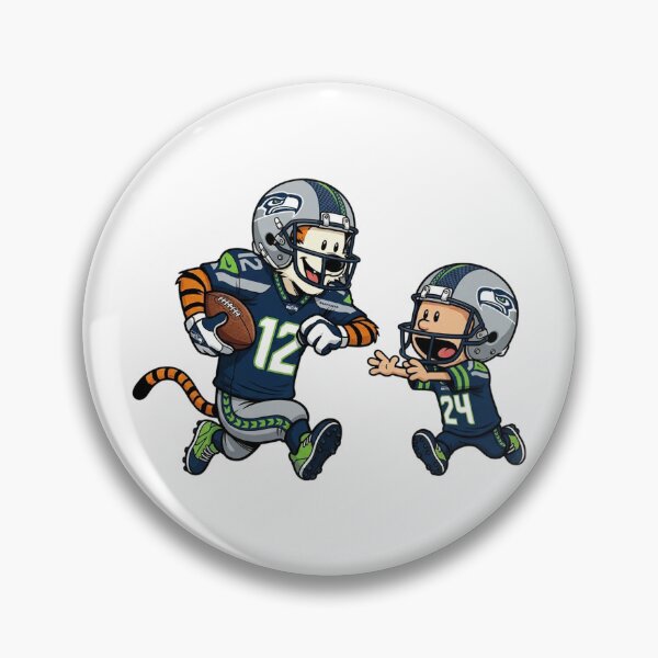 Item preview,  Calvin And Hobbes Playing Football Fan Seattle Team designed and sold by DamianRoy88.