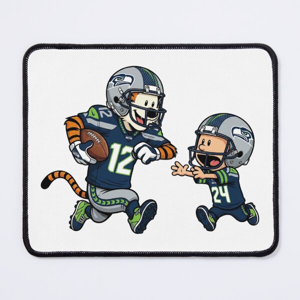 Item preview,  Calvin And Hobbes Playing Football Fan Seattle Team designed and sold by DamianRoy88.