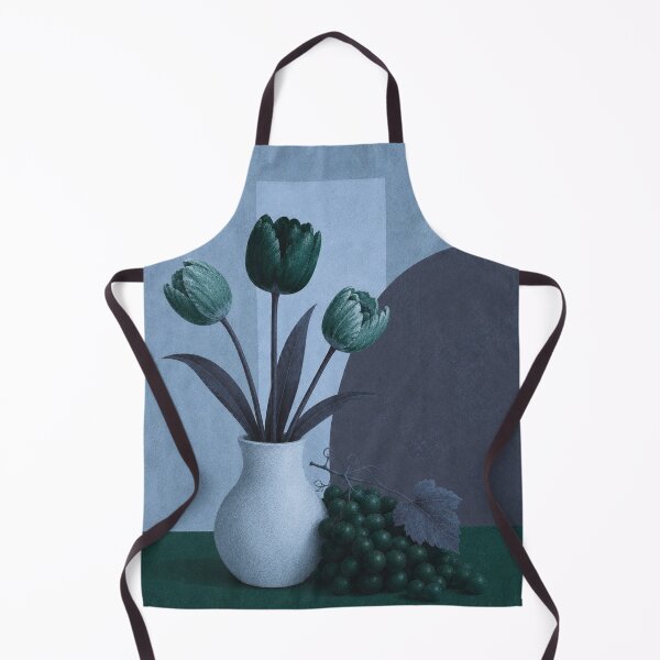 Item preview, Moody Blue Green Tulips – Mid Century Botanical Still Life designed and sold by joycrysstudio.