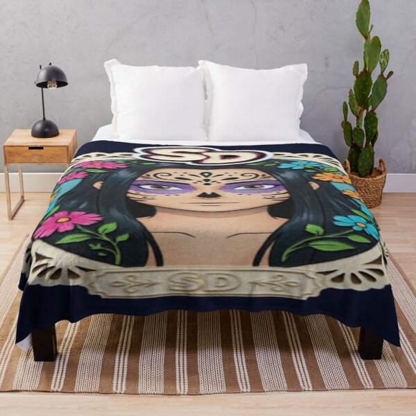Item preview, San Diego Day of the Dead Catrina Neon Portrait designed and sold by FABIOLA1970.