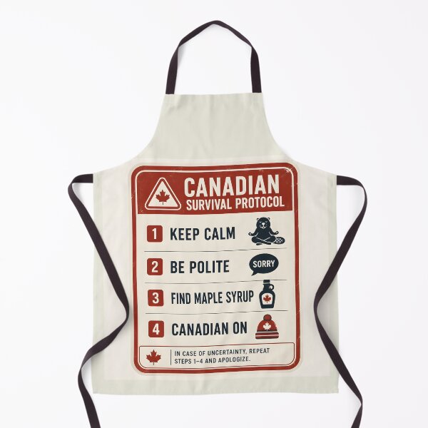 Item preview, Funny Canadian Survival Protocol Retro Sign Guide designed and sold by Sybille-Yates.