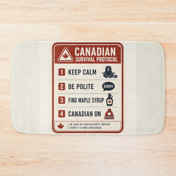 Item preview, Funny Canadian Survival Protocol Retro Sign Guide designed and sold by Sybille-Yates.