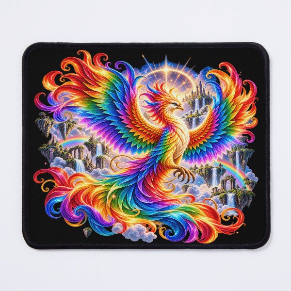 Item preview, Rainbow Phoenix – Fantasy Bird of Light and Hope designed and sold by TroviTutto.