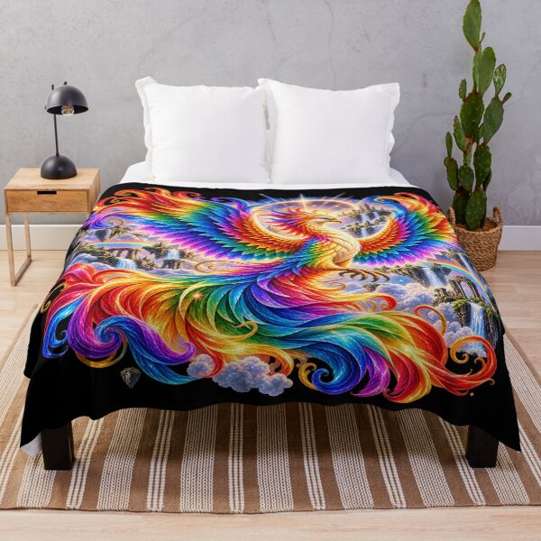 Item preview, Rainbow Phoenix – Fantasy Bird of Light and Hope designed and sold by TroviTutto.