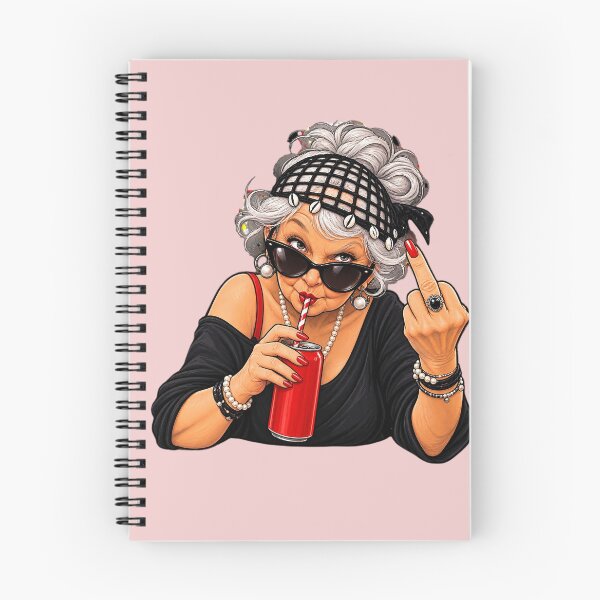 Item preview, Funny Sassy Old Lady with Middle Finger designed and sold by charmaroundyou.