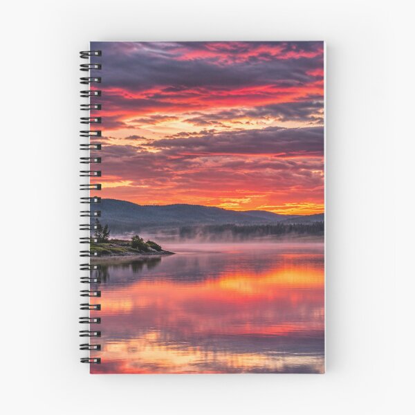 Item preview, Crimson Sunset Over Misty Lake designed and sold by Wild Bloom Paws.
