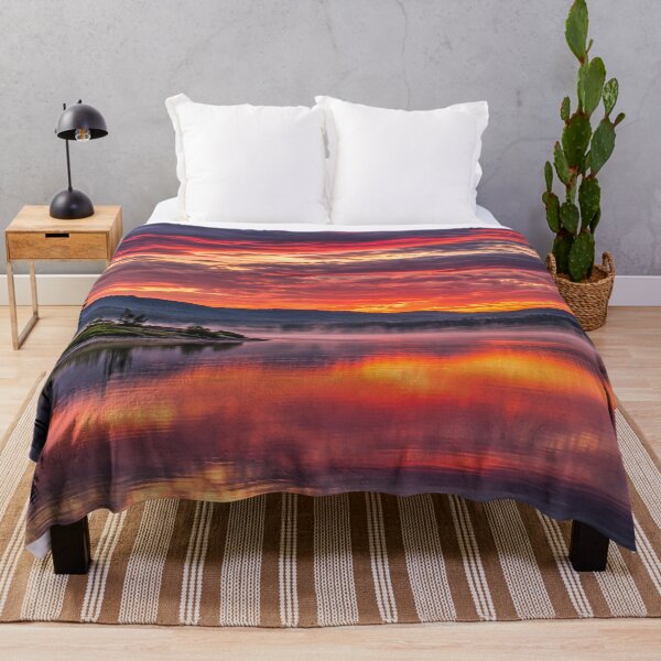 Item preview, Crimson Sunset Over Misty Lake designed and sold by Wild Bloom Paws.