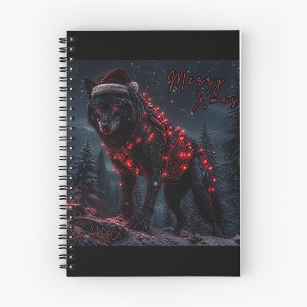Item preview, Cyberpunk Christmas Wolf – Gothic Dystopian Holiday Art designed and sold by LazyDayzCo.