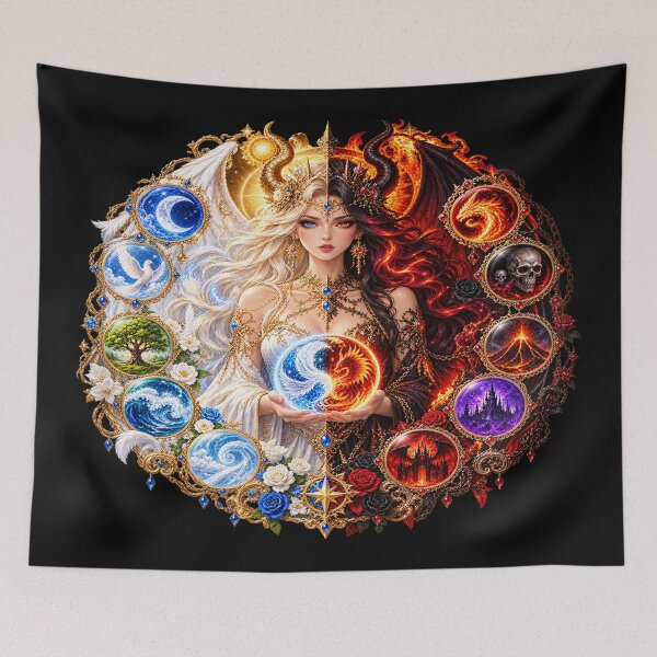 Item preview, Angel and Demon Goddess – Light and Darkness designed and sold by TroviTutto.