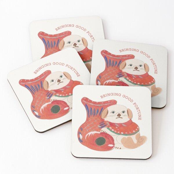 Item preview, Bringing Good Fortune - Cute Japanese Inu Hariko Lucky Dog designed and sold by NippoKappo.