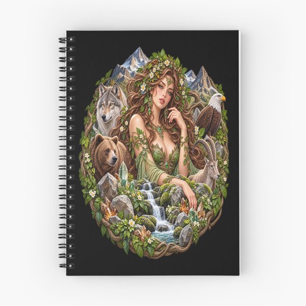Item preview, Earth Goddess – Mountain Spirit and Wild Animals designed and sold by TroviTutto.