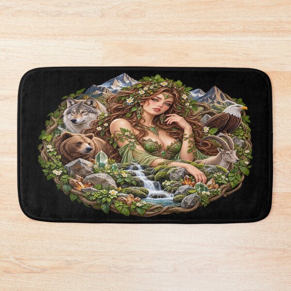 Item preview, Earth Goddess – Mountain Spirit and Wild Animals designed and sold by TroviTutto.