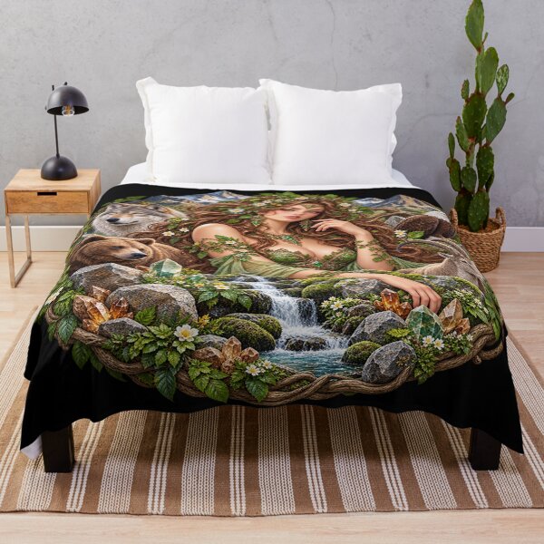 Item preview, Earth Goddess – Mountain Spirit and Wild Animals designed and sold by TroviTutto.