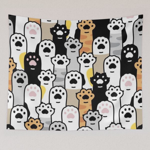 Item preview, Cute Cat Paws Seamless Pattern – Kawaii Cat Print designed and sold by frantuliuss.