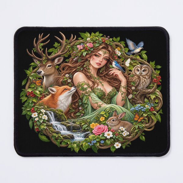 Item preview, Nature Goddess – Enchanted Forest and Wild Animals designed and sold by TroviTutto.
