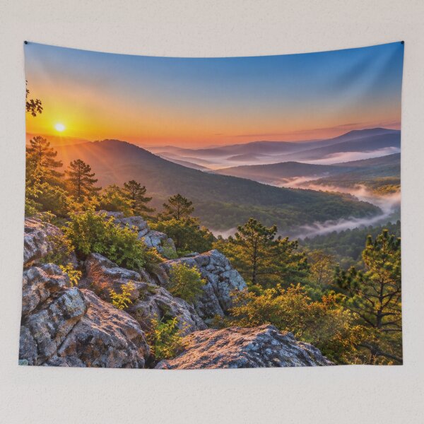 Item preview, Sunrise Over Misty Mountain Valley designed and sold by Wild Bloom Paws.