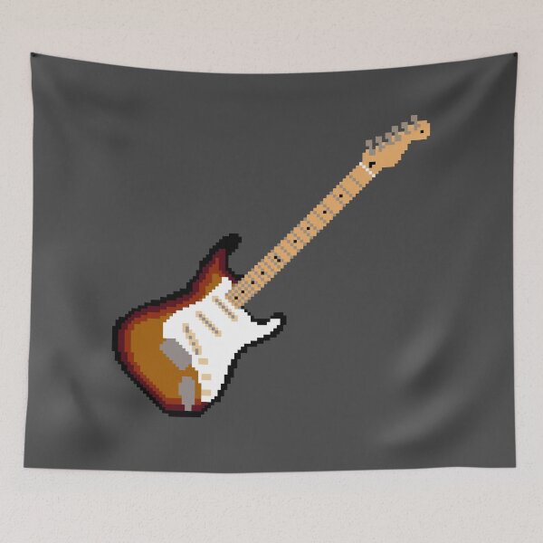 Item preview, Sunburst Pixel Art Stratocaster Guitar - 8-Bit Retro designed and sold by OpenTabsDesigns.