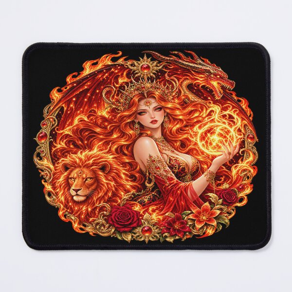 Item preview, Fire Goddess – Dragon and Lion of Elemental Power designed and sold by TroviTutto.