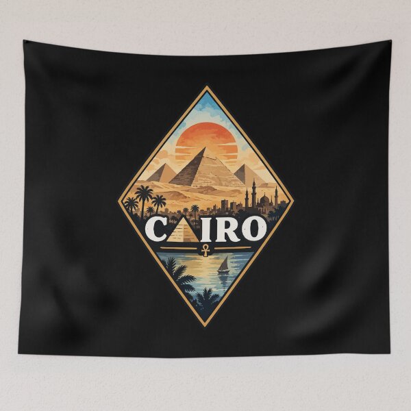 Item preview, Cairo Egypt Piramids Watercolor Travel designed and sold by TomFrontierArt.