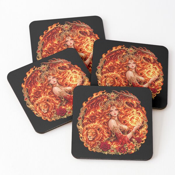 Item preview, Fire Goddess – Dragon and Lion of Elemental Power designed and sold by TroviTutto.