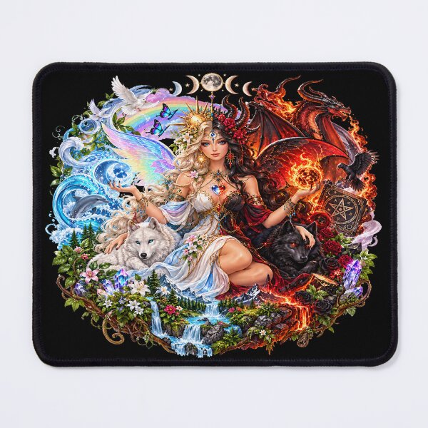 Item preview, Goddess of All Elements – Divine Balance of Light and Darkness designed and sold by TroviTutto.