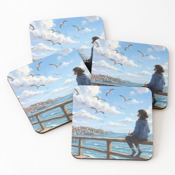 Item preview, Coastal Serenity Girl by the Sea designed and sold by RkskArt.