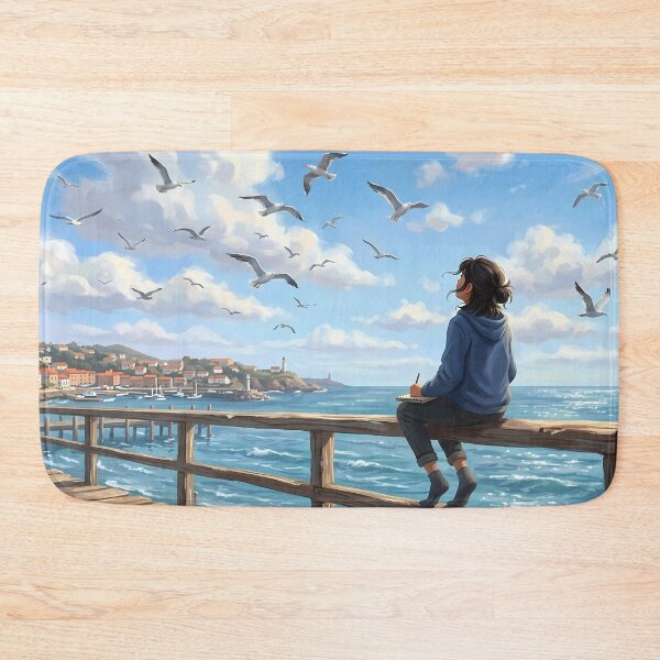 Item preview, Coastal Serenity Girl by the Sea designed and sold by RkskArt.