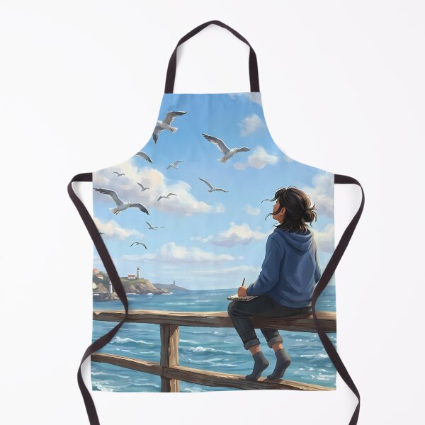 Item preview, Coastal Serenity Girl by the Sea designed and sold by RkskArt.