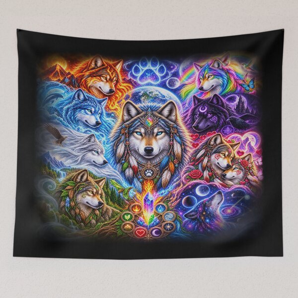 Item preview, Elemental Wolves – Guardians of All Realms designed and sold by TroviTutto.