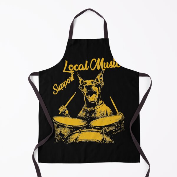 Item preview, Support Local Music Cute Doberman Playing Drums Funny Music Dog  Birthday Party Funny Meme designed and sold by MathiasFuchs.