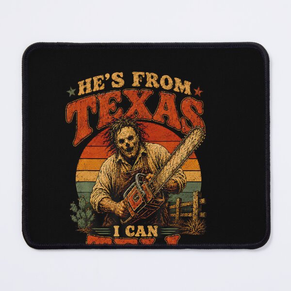 Item preview, Retro Hes From Texas Chainsaw Horror Halloween designed and sold by LouisaOReilly.