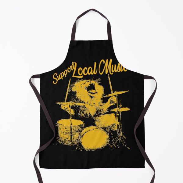 Item preview, Support Local Music Lion Playing Drums Funny Music Animal Drummer Birthday Party Funny Meme designed and sold by MathiasFuchs.