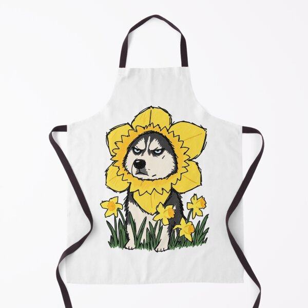 Artikelvorschau, Lustiges Hunde-Design mit wütendem Husky und Blume entworfen und verkauft von MonkiFlipp.