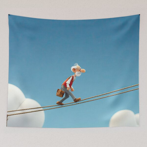 Item preview, Old Fart walking on a highwire designed and sold by Colin Bentham.