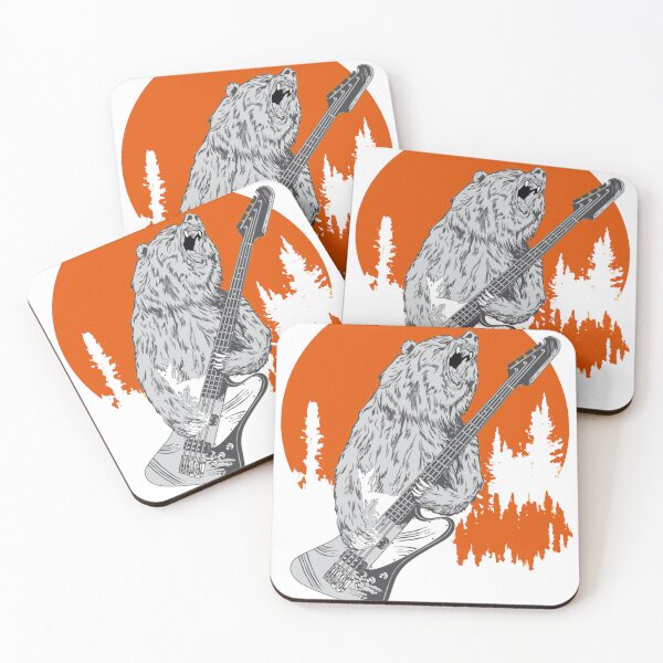 Item preview, Bear Retro Playing Bass Guitar Party Rock Funny Meme designed and sold by MathiasFuchs.