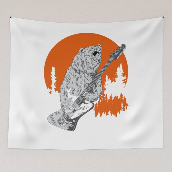 Item preview, Bear Retro Playing Bass Guitar Party Rock Funny Meme designed and sold by MathiasFuchs.