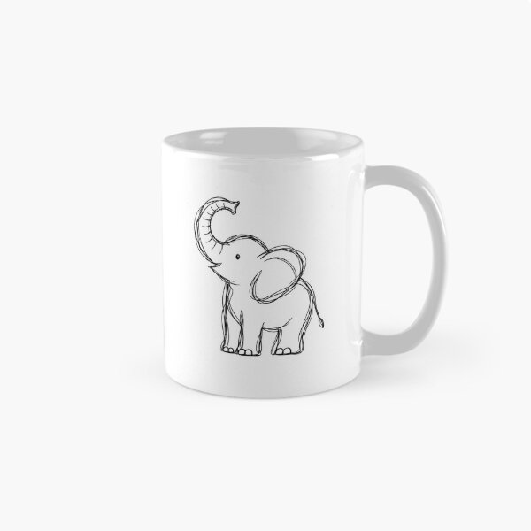 Item preview, Minimalist Elephant Scribble Line Art Cute Animal designed and sold by Moizento.