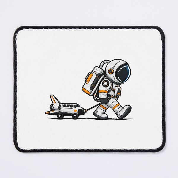 Item preview, Sad Astronaut Pulling Space Shuttle Artwork in Black designed and sold by sKetch Art.co.