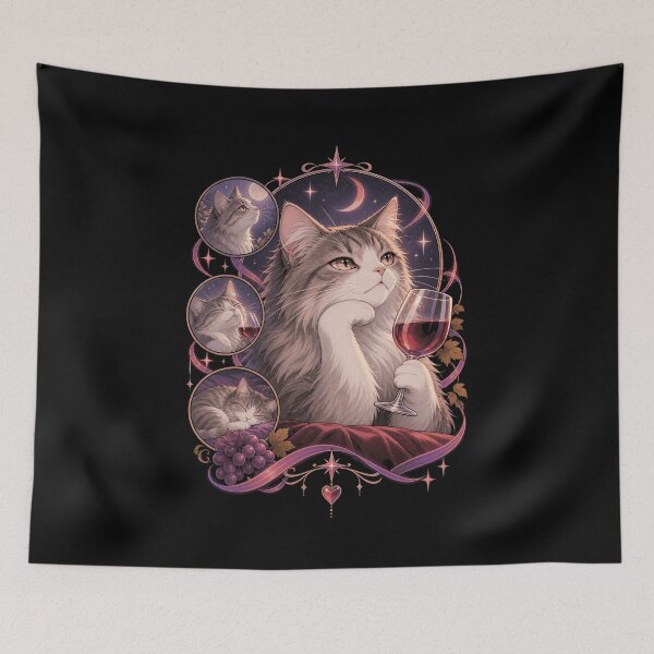 Item preview, Wine Lover Cat With Wine Humor designed and sold by LuminOrb.