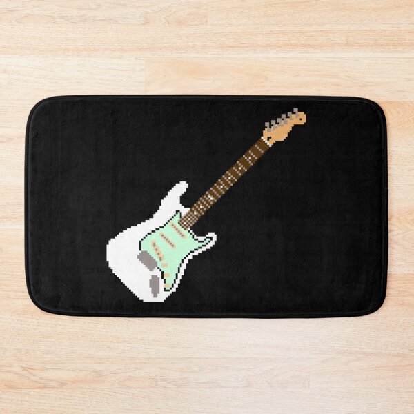 Item preview, White Pixel Art Stratocaster Guitar - 8-Bit Retro designed and sold by OpenTabsDesigns.