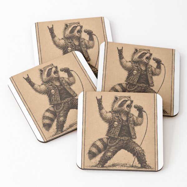 Item preview, Rock & Roll Raccoon – Vintage Tarot Card Raccon Guitar Party Rock Funny Meme designed and sold by MathiasFuchs.
