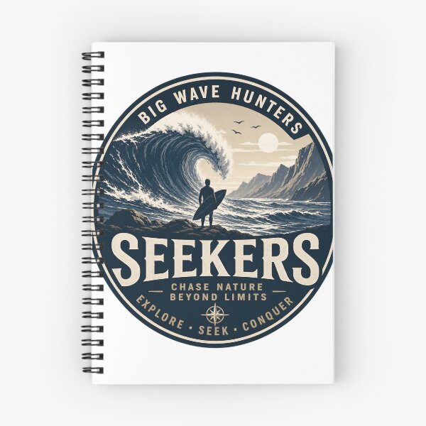 Item preview, Big Wave Hunters – Surf Emblem | Ocean Adventure & Surfer Outdoor Design designed and sold by Jandedan.